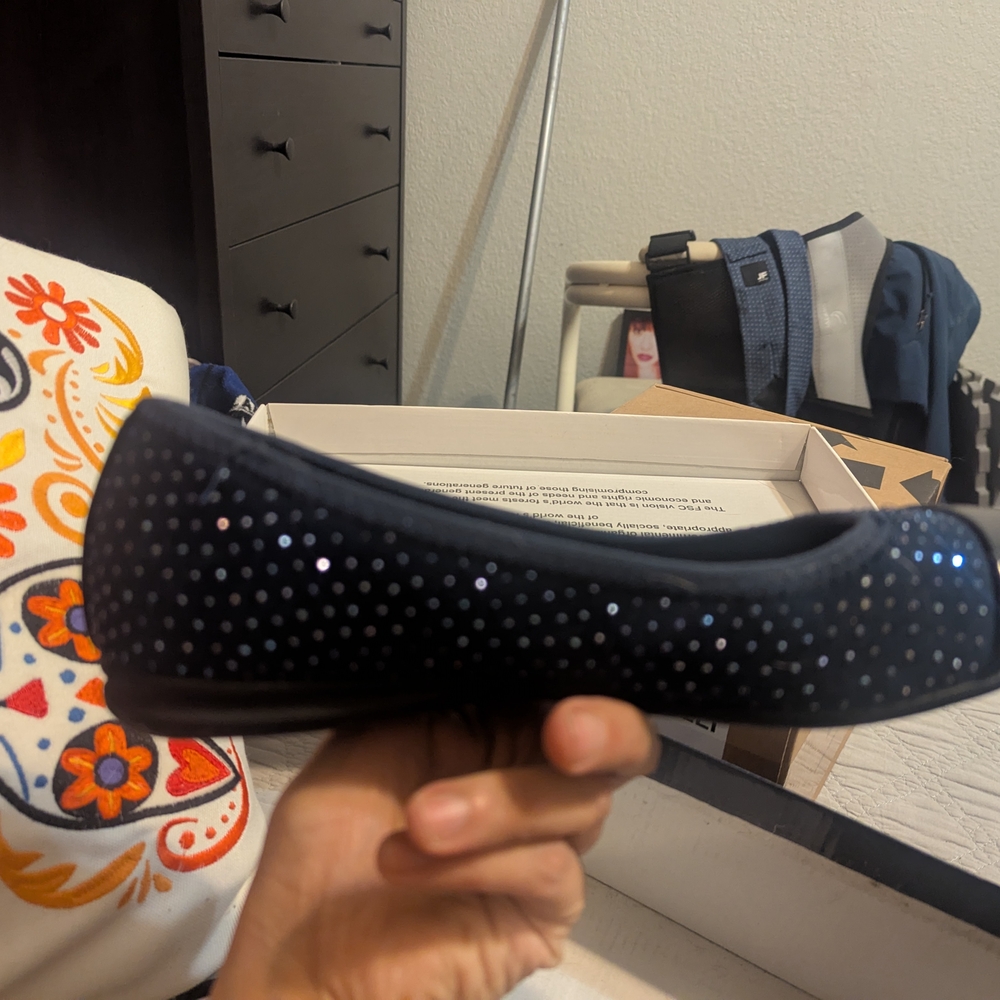 Karen Scott Women's Navy Blue Studded Flats - Picture 8 of 12